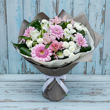 Букет цветов из:  Герберы, Альстромерии и Хризантемы в Кременкуль