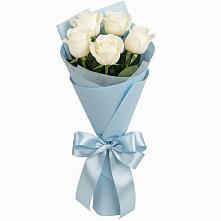Букет 5 Белых роз Проуд в Кременкуль