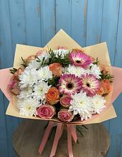 Букет цветов из:  Розы, Герберы и Хризантемы #REPLACE_PRED# Кременкуль