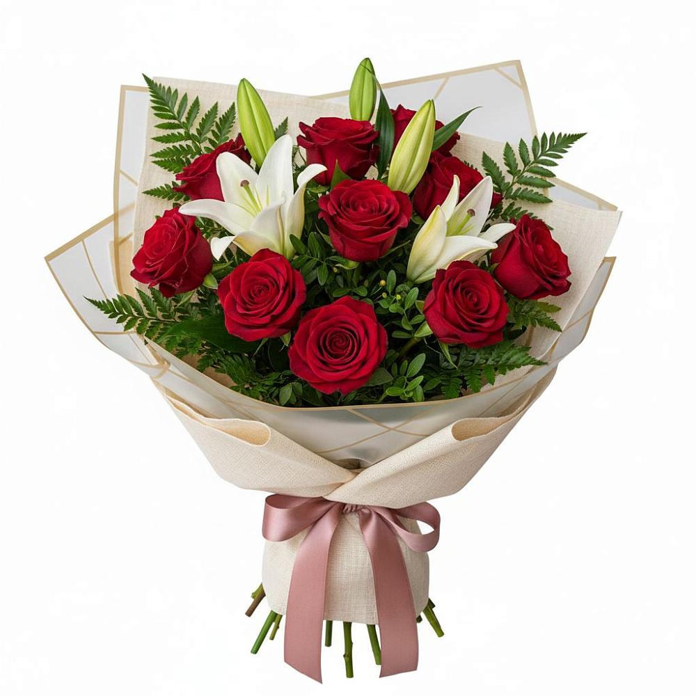 Букет цветов из: Лилии и Розы в Кременкуль