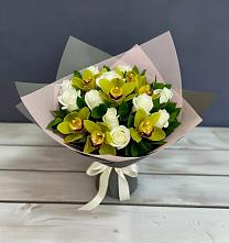 Букет цветов из:  Орхидеи и Розы в Кременкуль