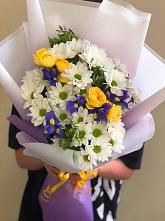 Букет цветов из:  Ирисы, Хризантемы и Розы #REPLACE_PRED# Кременкуль
