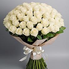 Букет 101 беля роза Белоснежка в Кременкуль