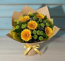 Букет цветов из:  Герберы и Хризантемы в Кременкуль