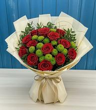 Букет цветов из:  Розы и Хризантемы в Кременкуль