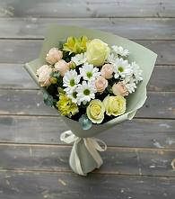 Букет цветов из:  Альстромерии, Розы и Хризантемы в Кременкуль